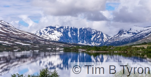 Mountain reflections in lake